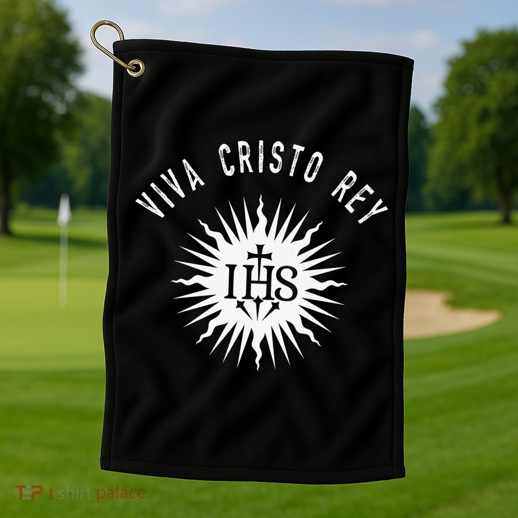 Viva Cristo Rey Catholic Christian Bible Verse Religious Golf Towel