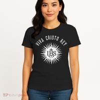 Viva Cristo Rey Catholic Christian Bible Verse Religious Women's T-Shirt thumb 4