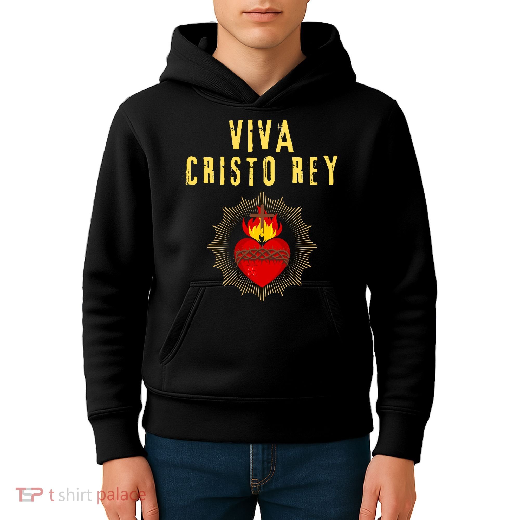 Viva Cristo Rey Roman Catholic Gift Kids Hoodie