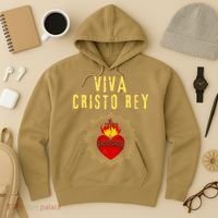 Viva Cristo Rey Roman Catholic Gift Hoodie thumb 3