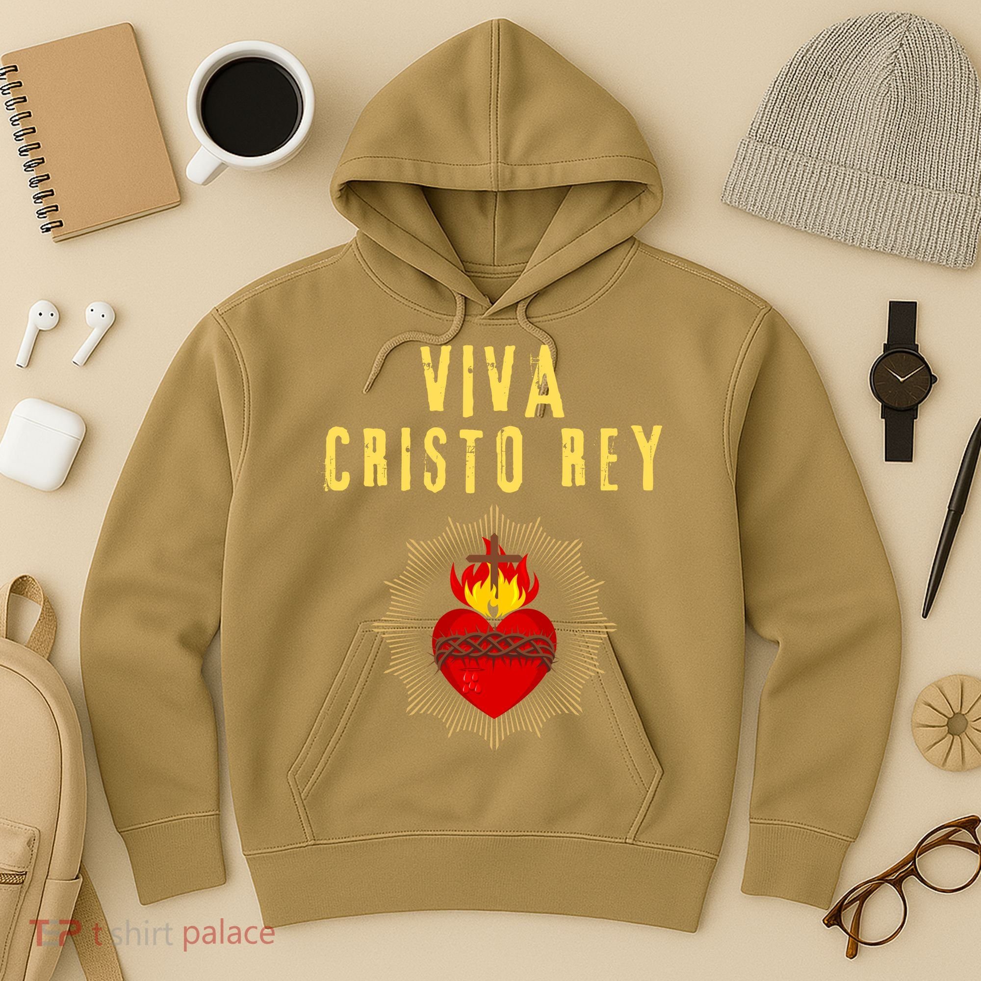 Viva Cristo Rey Roman Catholic Gift Hoodie