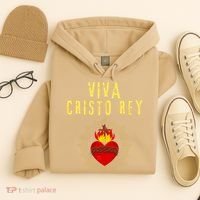 Viva Cristo Rey Roman Catholic Gift Hoodie thumb 4
