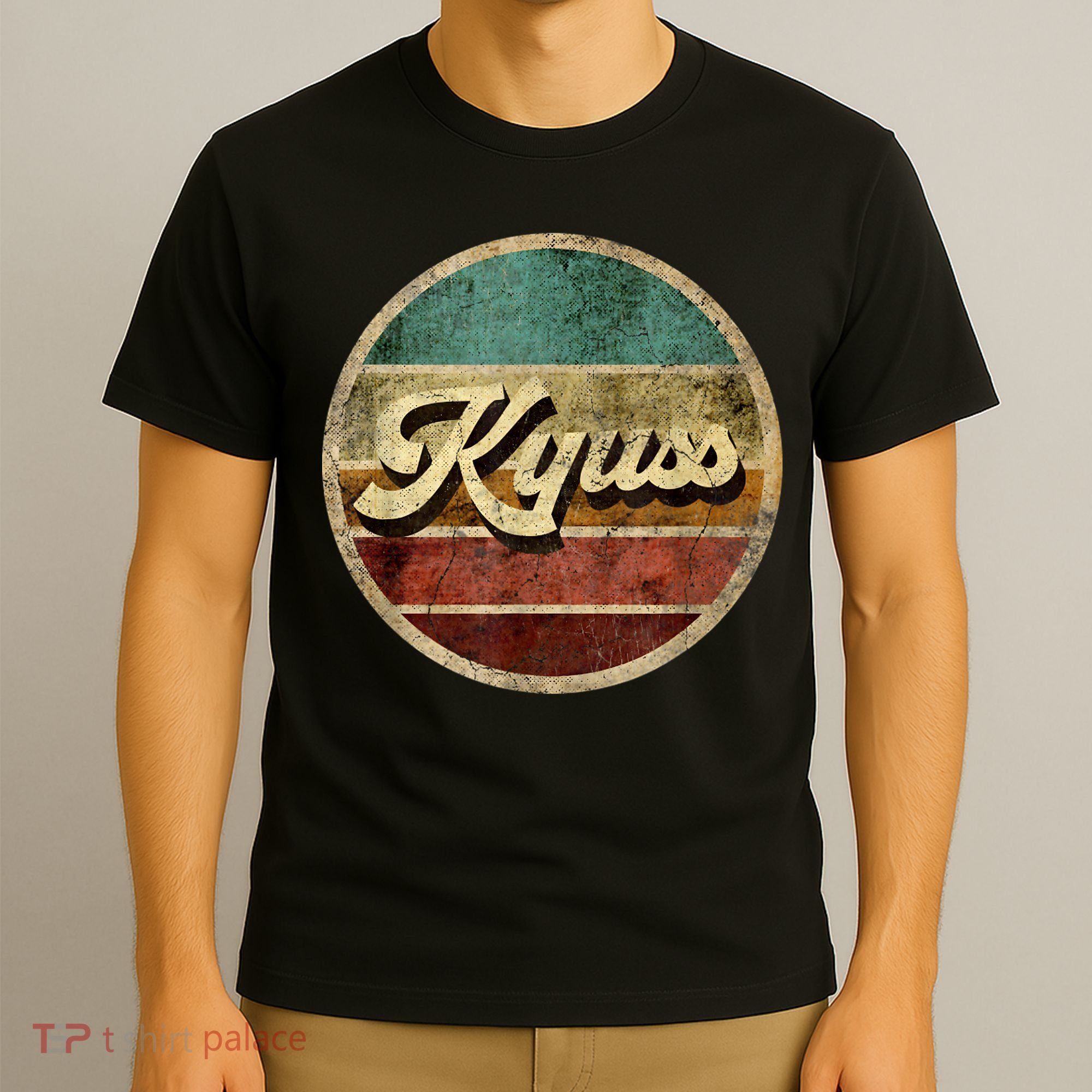 Vintage Circle Retro Faded Kyusses 1987 Rock 80s Tee T-Shirt