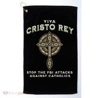 Viva Cristo Rey Roman Catholic Religious Freedom Golf Towel thumb 0