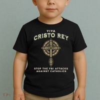 Viva Cristo Rey Roman Catholic Religious Freedom Toddler T-Shirt thumb 2