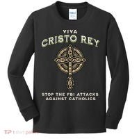 Viva Cristo Rey Roman Catholic Religious Freedom Kids Long Sleeve Shirt thumb 0