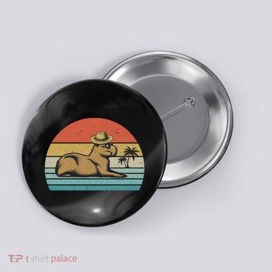 Vintage Capybara Retro Capybara Button