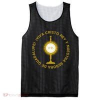 Viva Cristo Rey Catholic Cristeros Gift Mesh Reversible Basketball Jersey Tank thumb 0