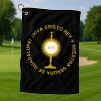 Viva Cristo Rey Catholic Cristeros Gift Golf Towel thumb 1
