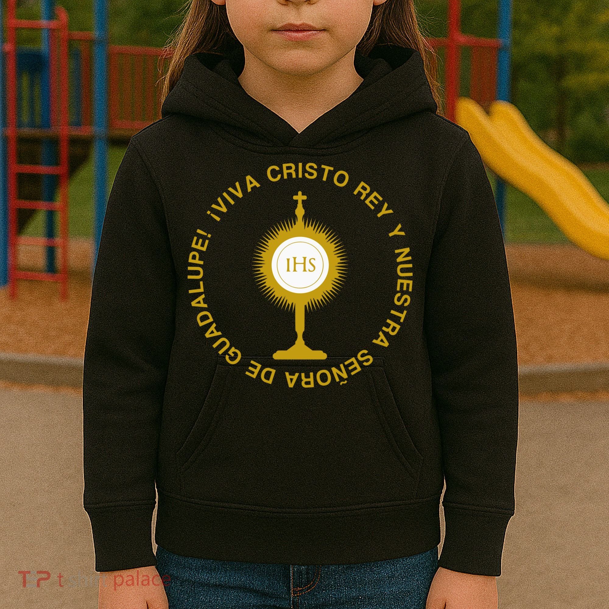 Viva Cristo Rey Catholic Cristeros Gift Kids Hoodie