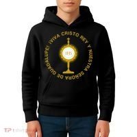 Viva Cristo Rey Catholic Cristeros Gift Kids Hoodie thumb 4