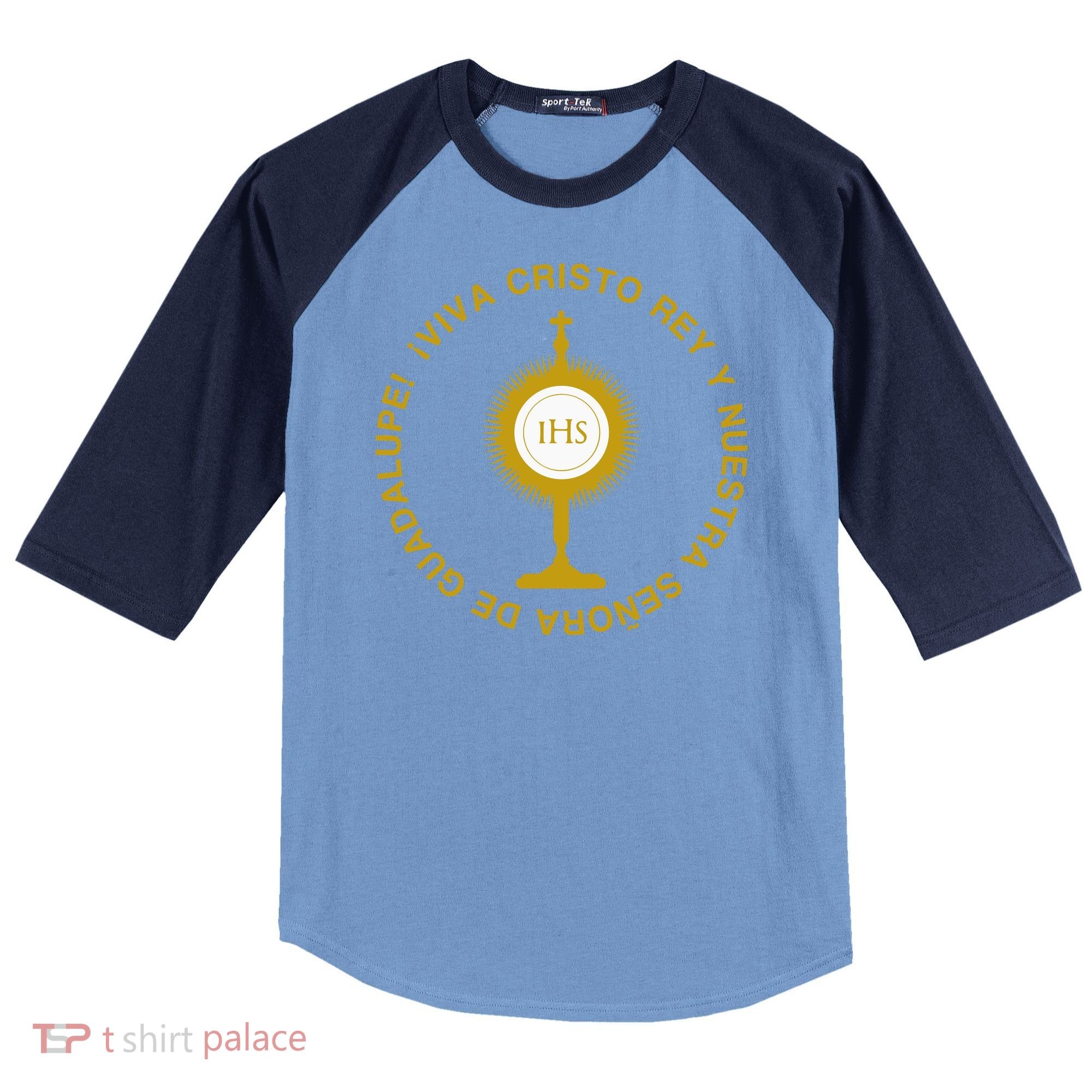 Viva Cristo Rey Catholic Cristeros Gift Raglan Baseball Sleeve Shirt