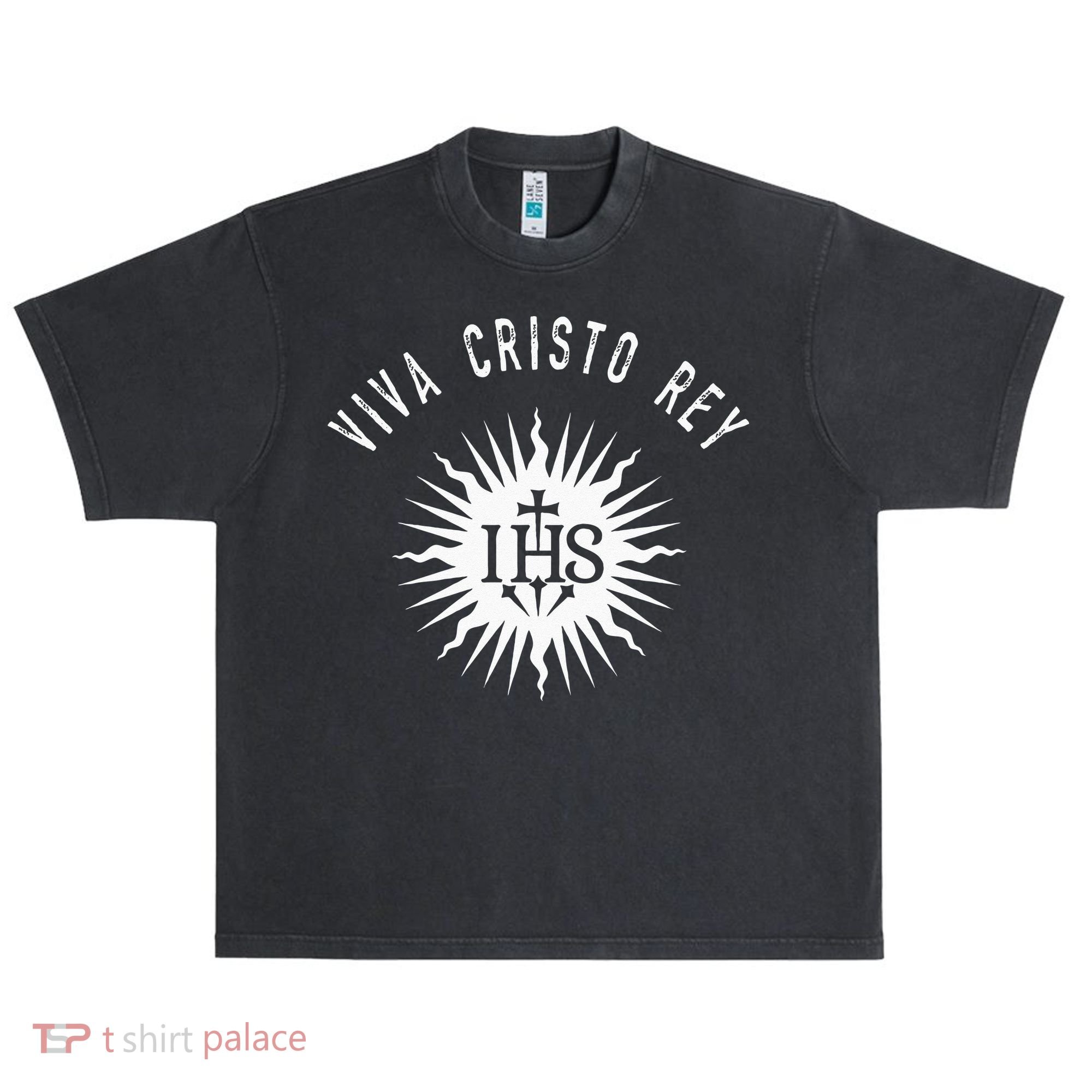 Viva Cristo Rey Roman Catholic Cristeros Urban Oversized Heavyweight T-Shirt