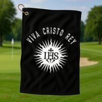 Viva Cristo Rey Roman Catholic Cristeros Golf Towel thumb 1