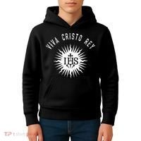 Viva Cristo Rey Roman Catholic Cristeros Kids Hoodie thumb 4