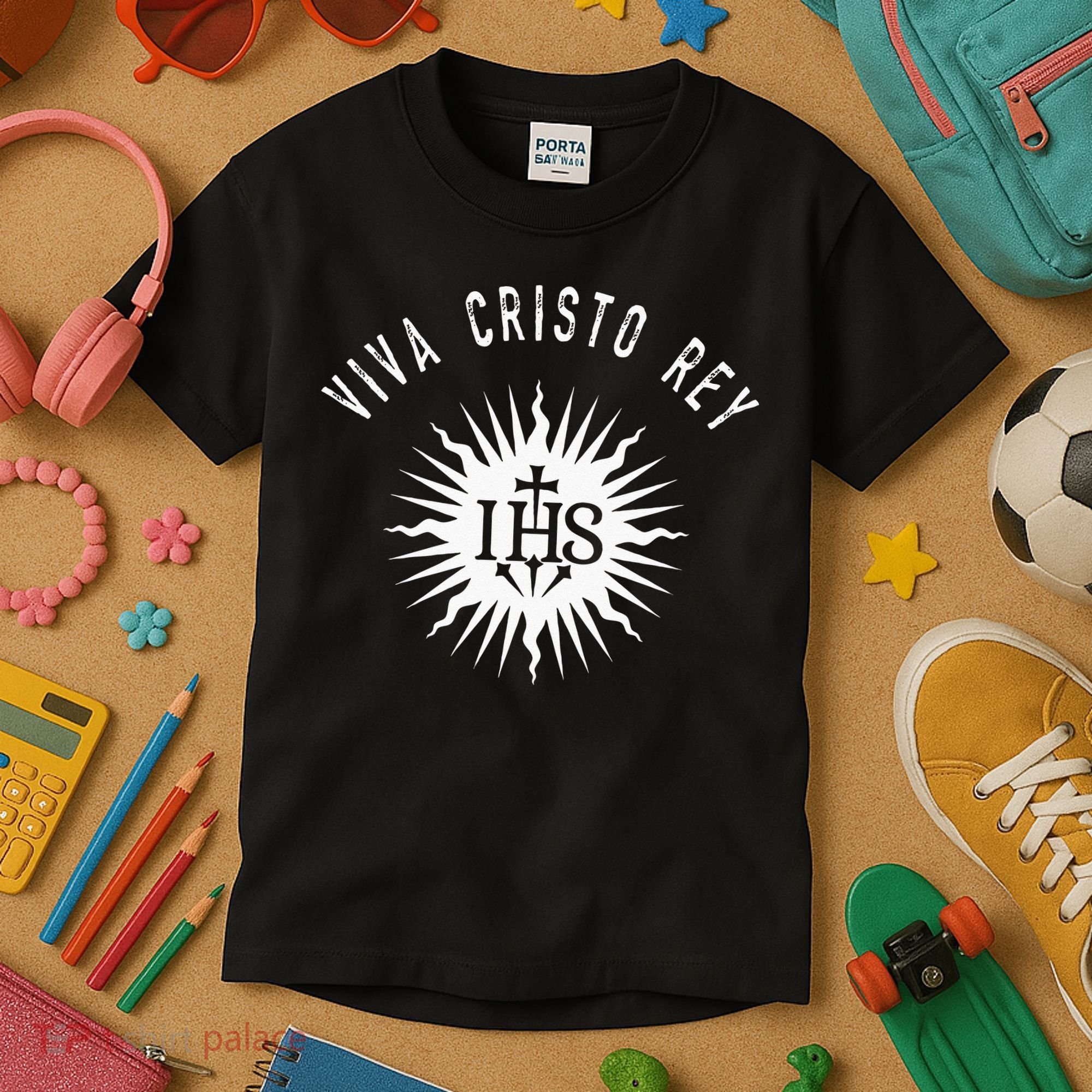 Viva Cristo Rey Roman Catholic Cristeros Kids T-Shirt