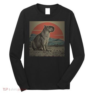 Vintage Capybara Retro Capybara Long Sleeve Shirt