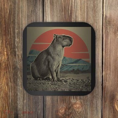 Vintage Capybara Retro Capybara Coaster
