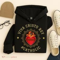 Viva Cristo Rey Roman Catholic Gift Hoodie thumb 4
