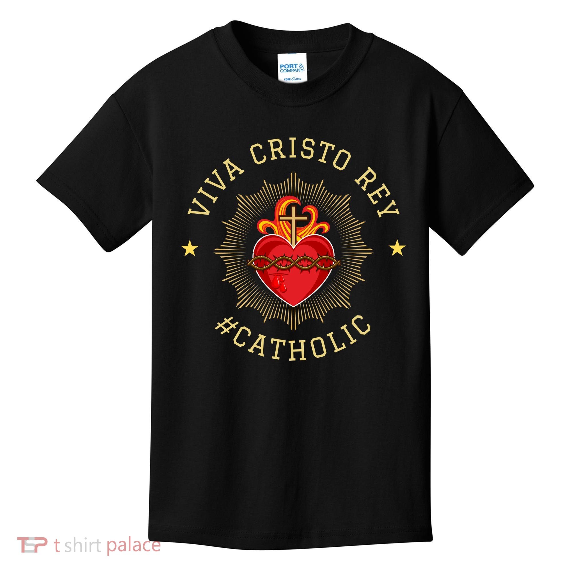 Viva Cristo Rey Roman Catholic Gift Kids T-Shirt
