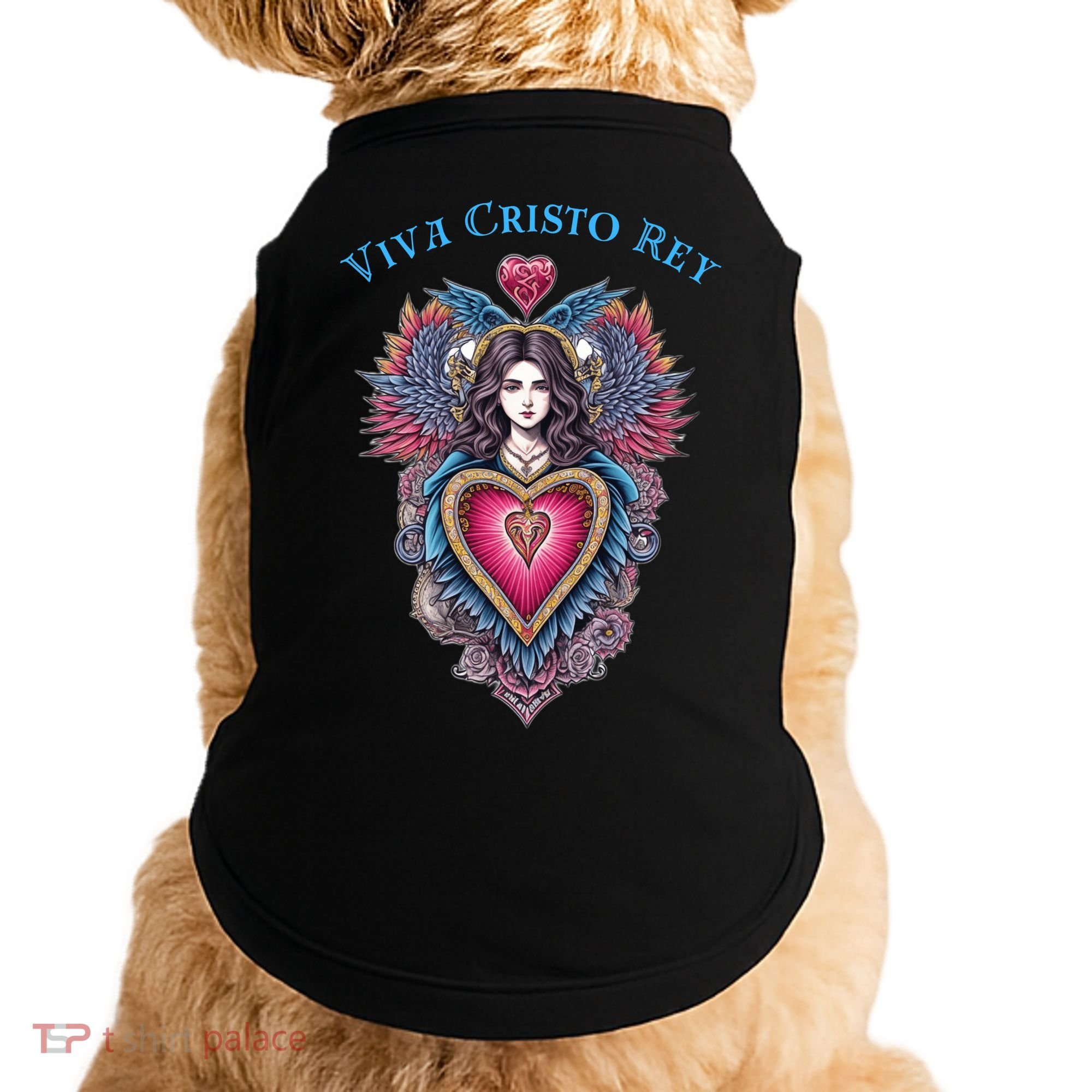 Viva Cristo Rey Sacred Heart Roman Catholic Doggie Tank