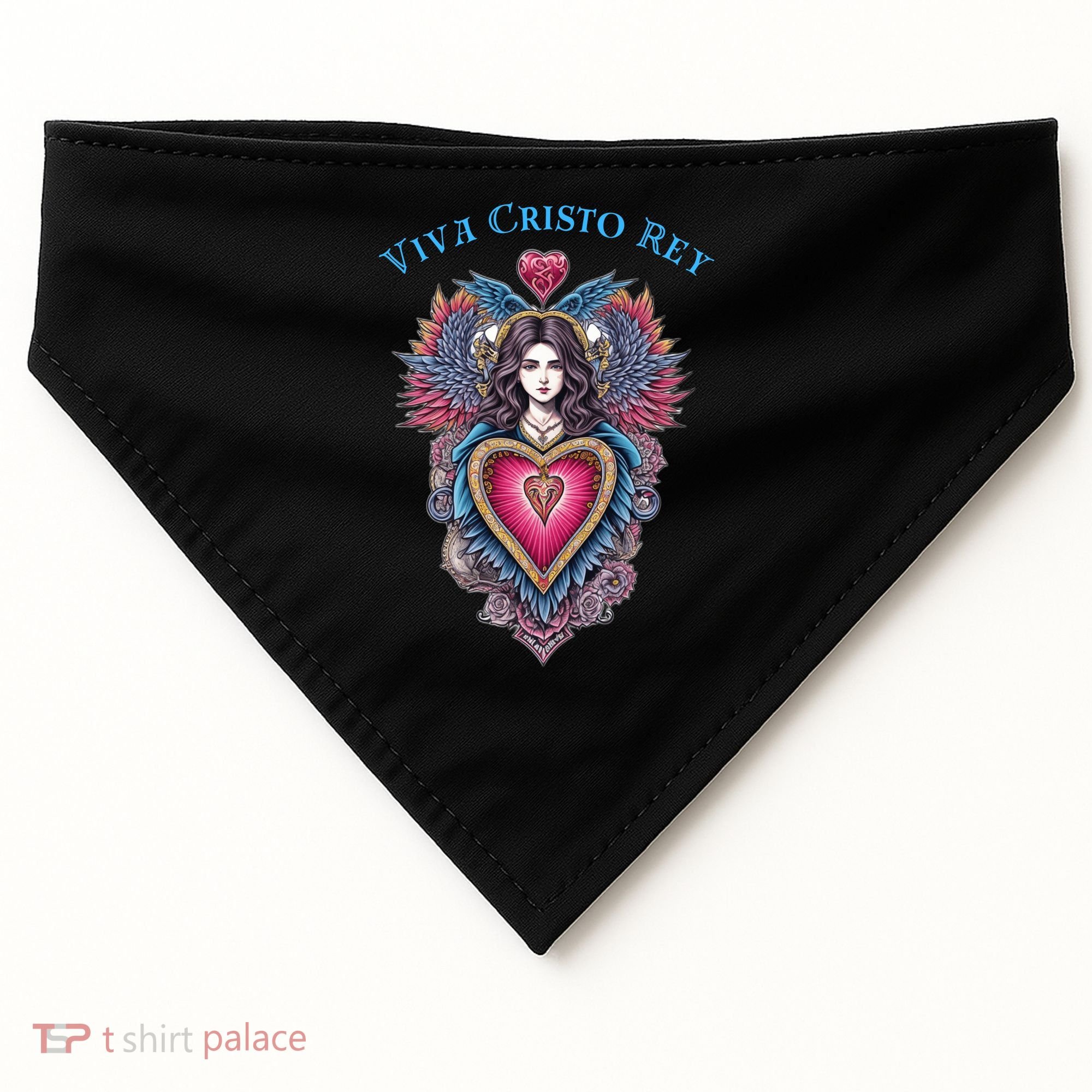 Viva Cristo Rey Sacred Heart Roman Catholic USA-Made Doggie Bandana