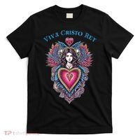 Viva Cristo Rey Sacred Heart Roman Catholic T-Shirt thumb 0