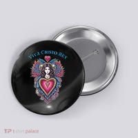 Viva Cristo Rey Sacred Heart Roman Catholic Button thumb 0