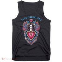Viva Cristo Rey Sacred Heart Roman Catholic Tank Top thumb 0