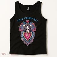 Viva Cristo Rey Sacred Heart Roman Catholic Tank Top thumb 2