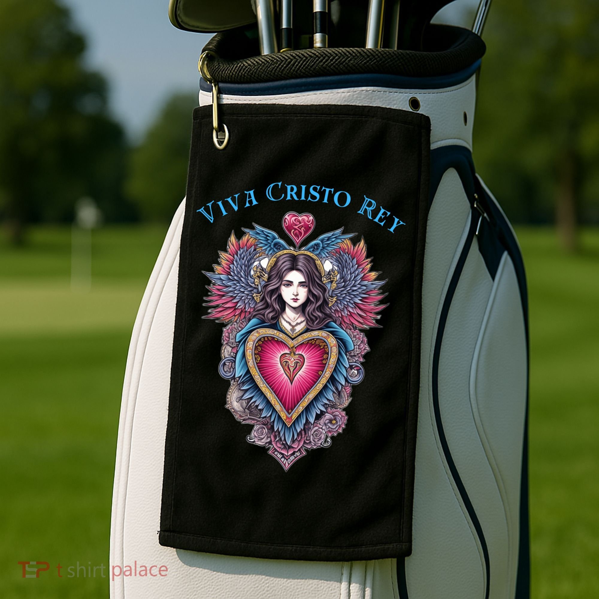 Viva Cristo Rey Sacred Heart Roman Catholic Golf Towel