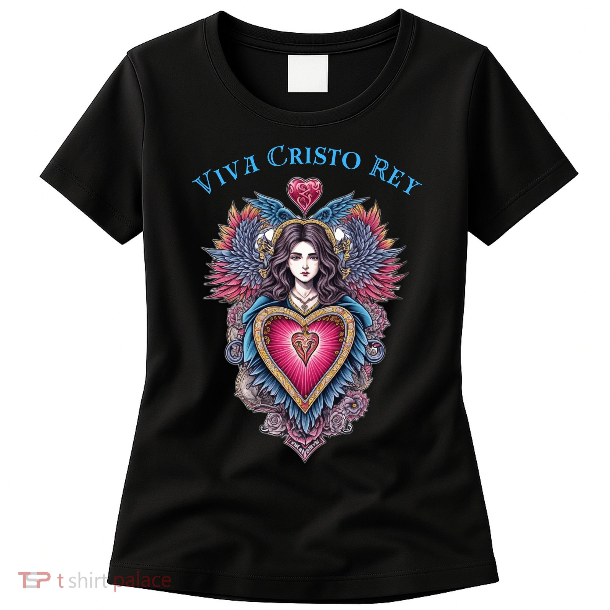 Viva Cristo Rey Sacred Heart Roman Catholic Women's T-Shirt