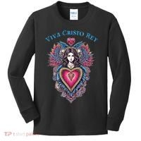 Viva Cristo Rey Sacred Heart Roman Catholic Kids Long Sleeve Shirt thumb 0