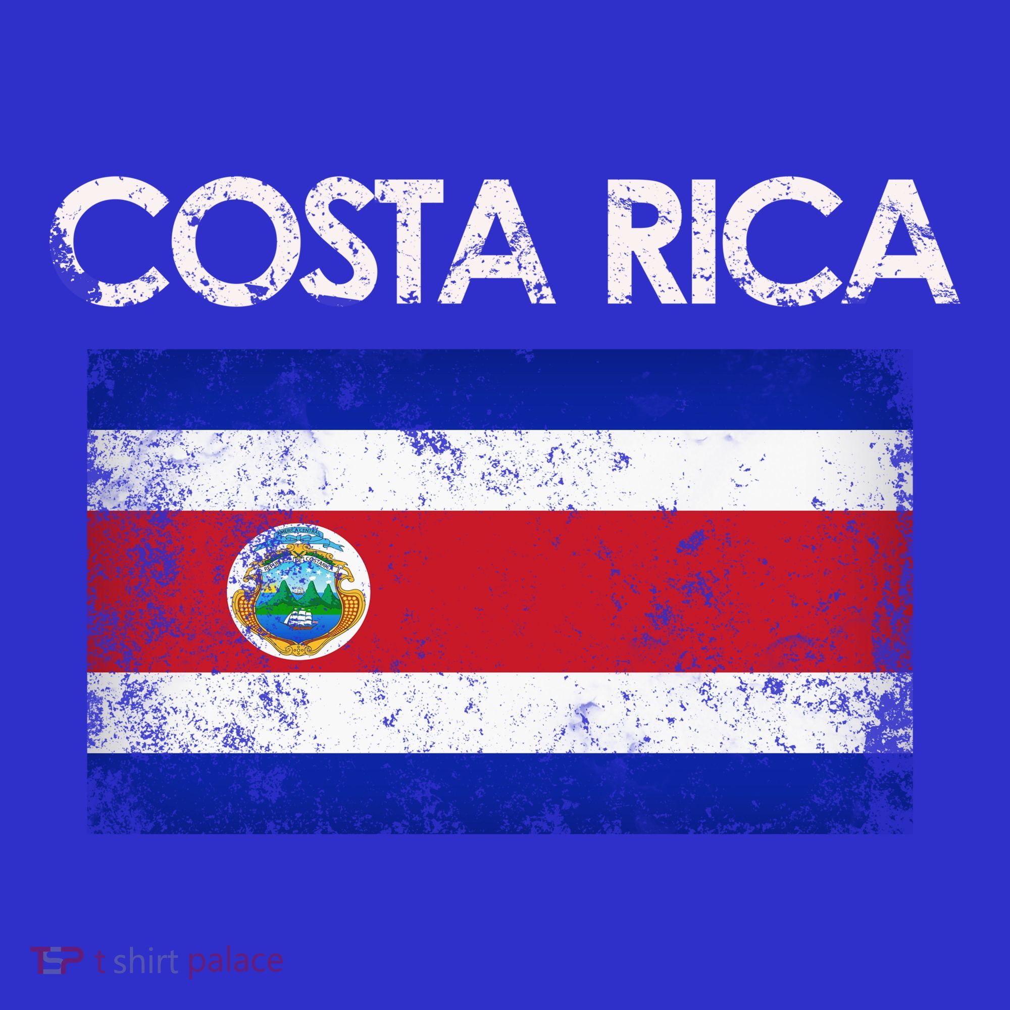Vintage Costa Rica Rican Flag Pride Cool Gift T-Shirt