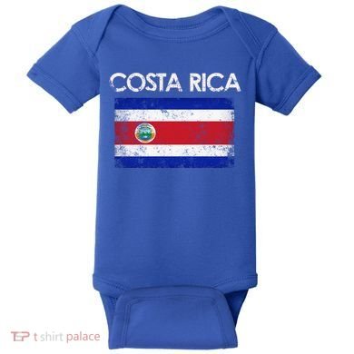 Vintage Costa Rica Rican Flag Pride Cool Gift Baby Bodysuit