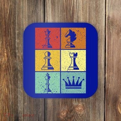 Vintage Colorful Retro Chess Gaming Cool Gift Coaster