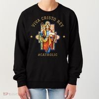 Viva Cristo Rey Roman Catholic Gift Women's Sweatshirt thumb 0