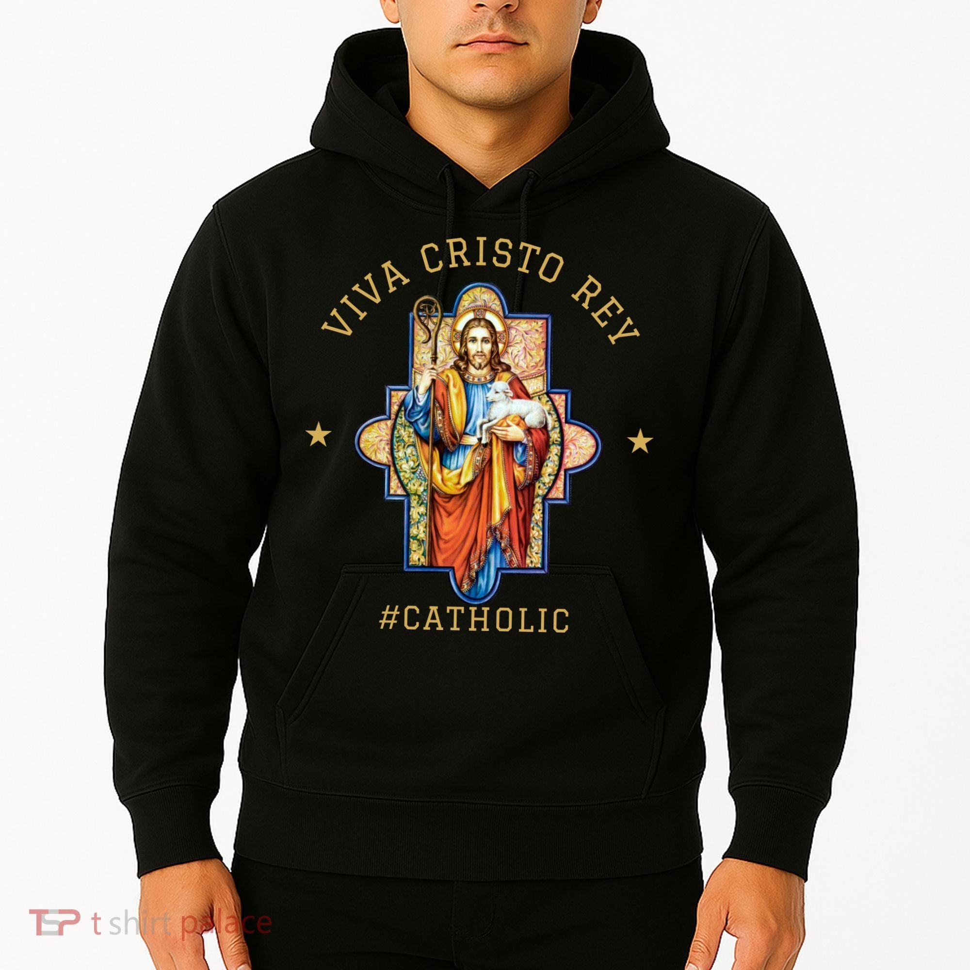 Viva Cristo Rey Roman Catholic Gift Hoodie
