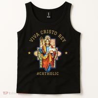 Viva Cristo Rey Roman Catholic Gift Tank Top thumb 2