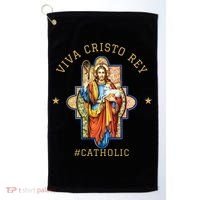Viva Cristo Rey Roman Catholic Gift Golf Towel thumb 0