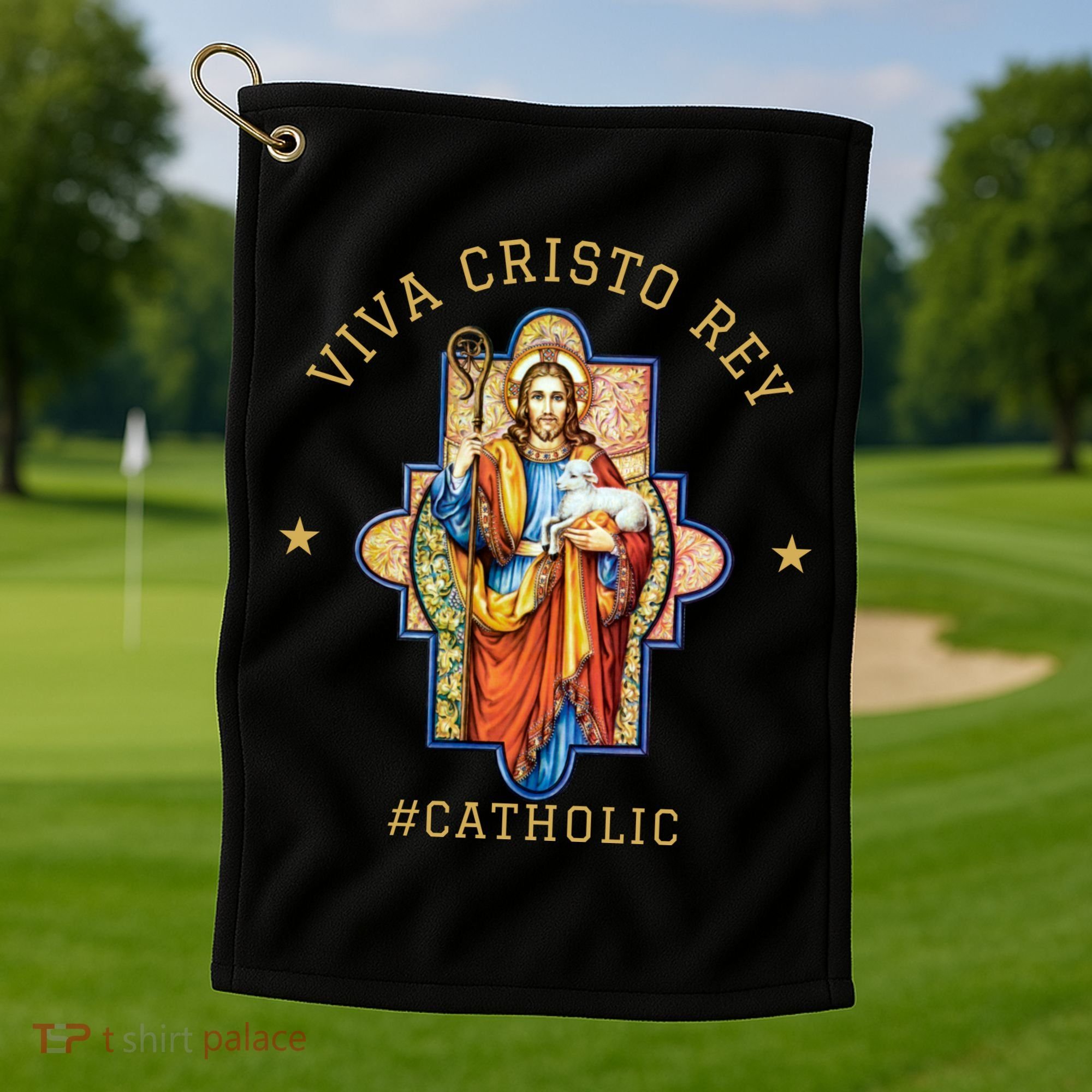 Viva Cristo Rey Roman Catholic Gift Golf Towel