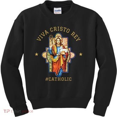 Viva Cristo Rey Roman Catholic Gift Kids Sweatshirt