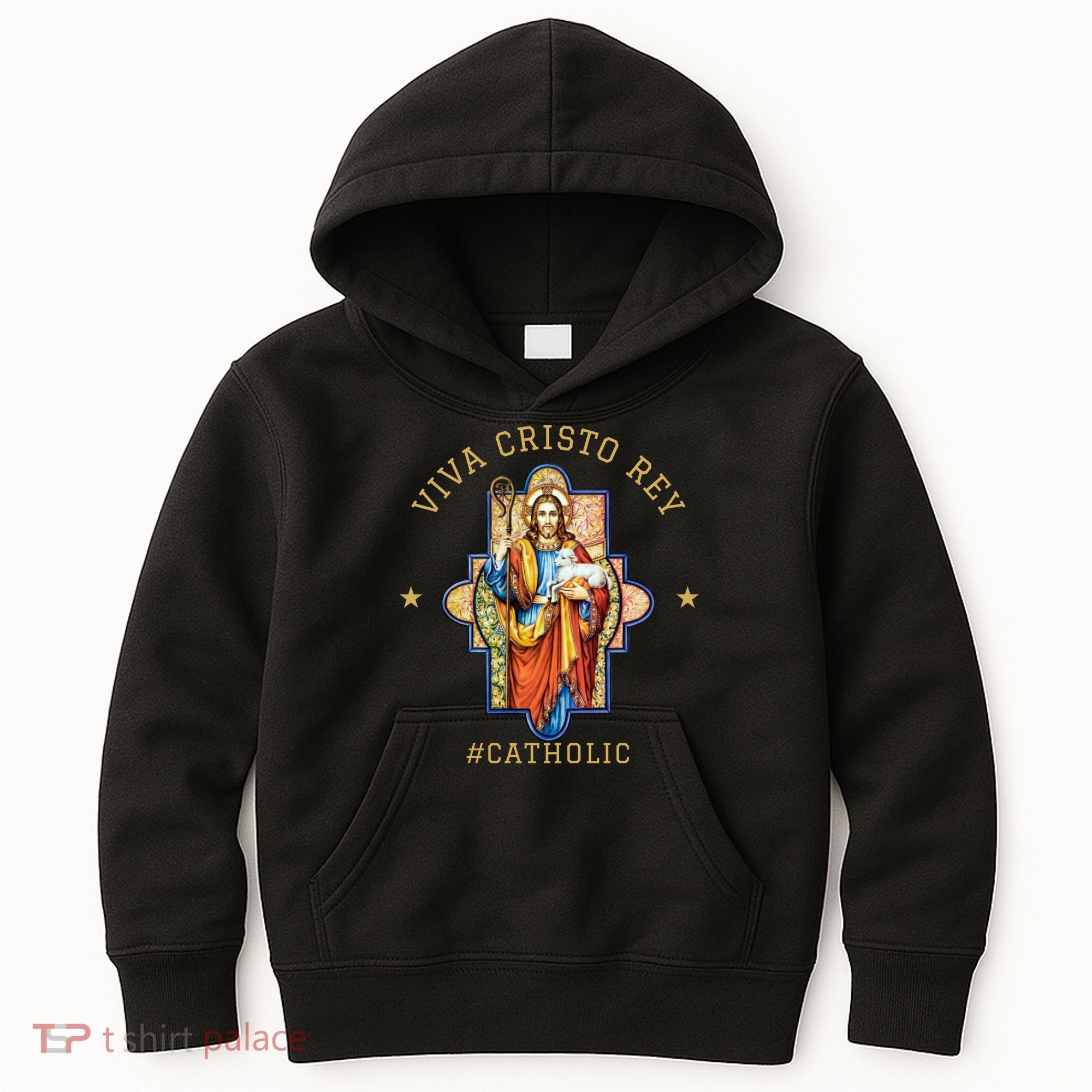 Viva Cristo Rey Roman Catholic Gift Kids Hoodie