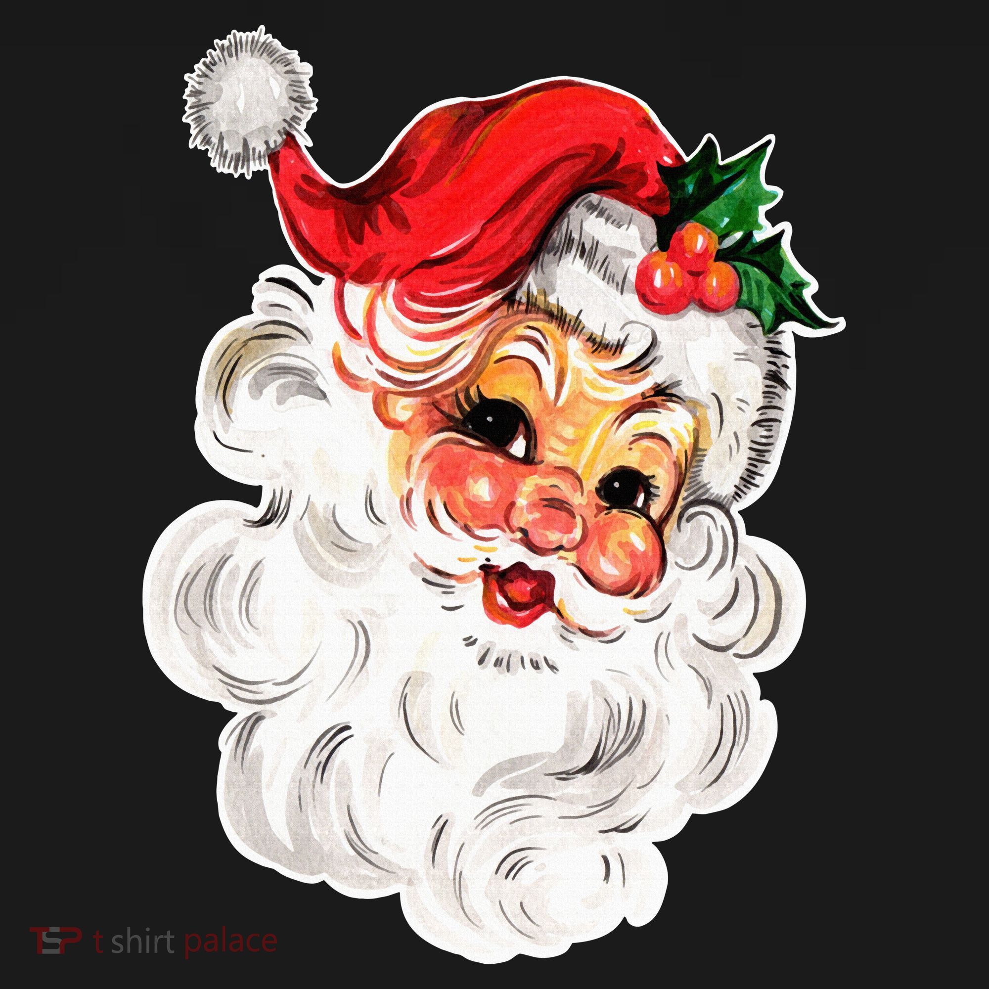 Vintage Christmas Retro Red Santa Claus Team Old Fashioned T-Shirt
