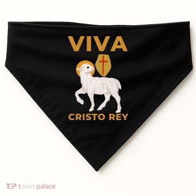 Viva Cristo Rey Roman Catholic Gift USA-Made Doggie Bandana