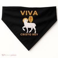 Viva Cristo Rey Roman Catholic Gift USA-Made Doggie Bandana thumb 0