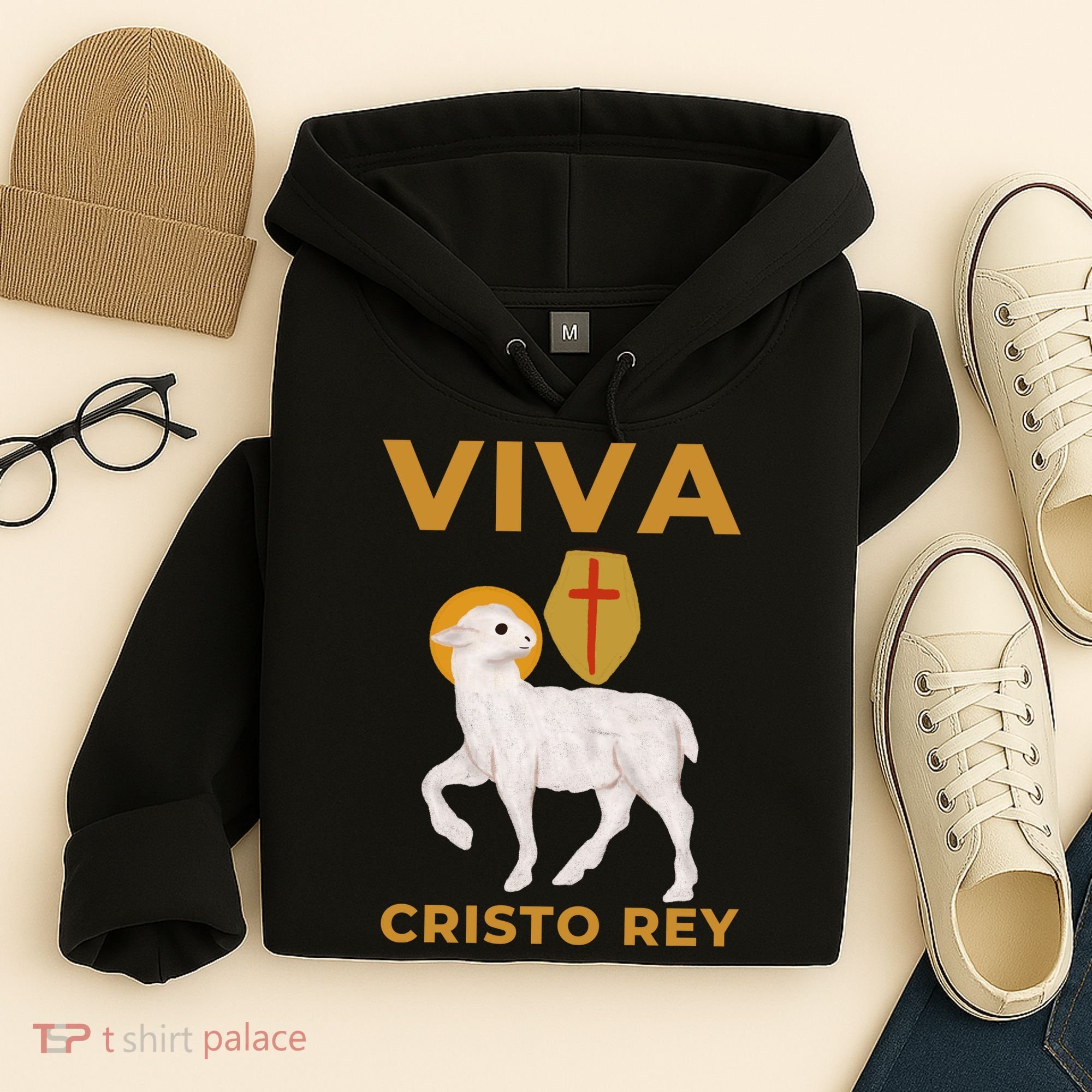 Viva Cristo Rey Roman Catholic Gift Hoodie