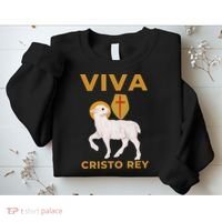 Viva Cristo Rey Roman Catholic Gift Sweatshirt thumb 2