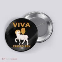 Viva Cristo Rey Roman Catholic Gift Button thumb 0