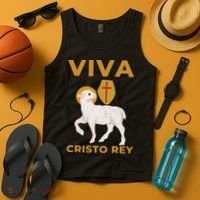 Viva Cristo Rey Roman Catholic Gift Tank Top thumb 4
